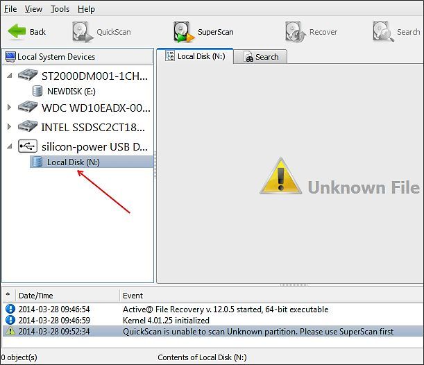 флешка в программе Active@ File Recovery