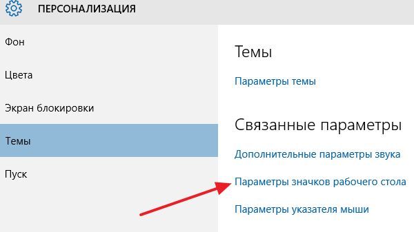 Ярлык Панели управления на рабочем столе