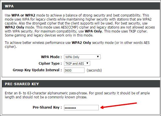 изменяем пароль от Wifi на D-link изменяем пароль от Wifi на D-link
