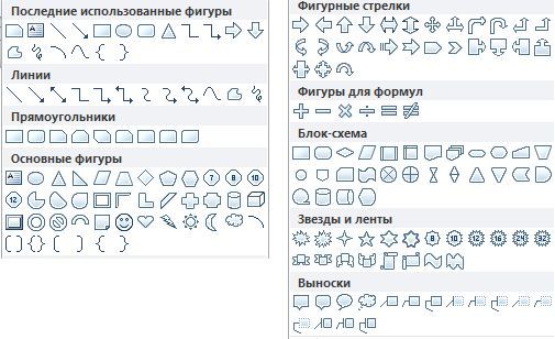 список доступных фигур список доступных фигур