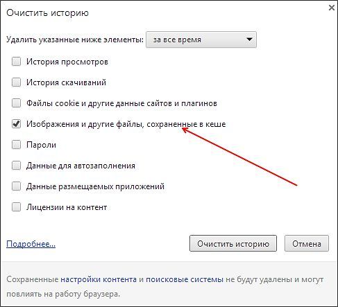 очистка кэша в браузере Google Chrome очистка кэша в браузере Google Chrome