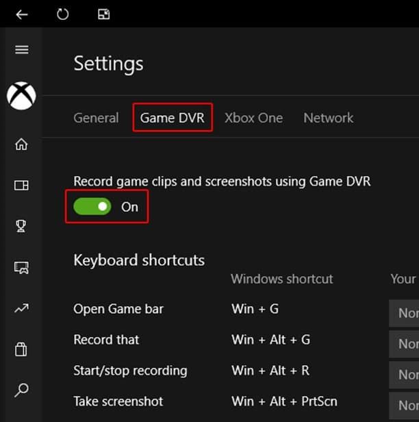 функция Xbox DVR в приложении Xbox функция Xbox DVR в приложении Xbox