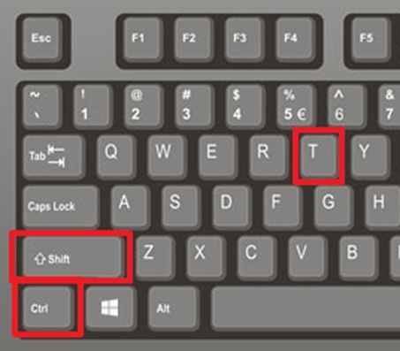 комбинация клавиш CTRL-SHIFT-T