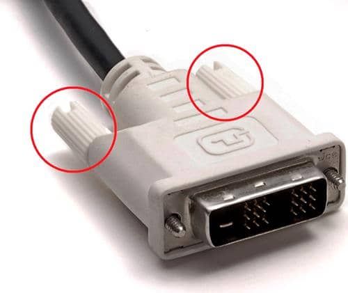 два винта на DVI кабеле два винта на DVI кабеле