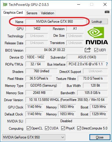 Используем программу GPU-Z Используем программу GPU-Z