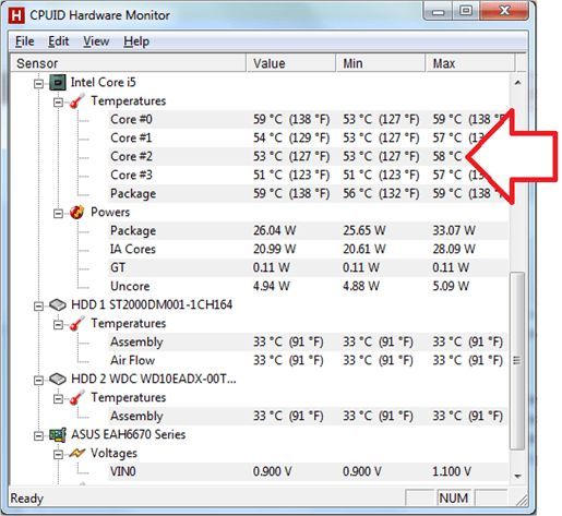 программа HWMonitor программа HWMonitor
