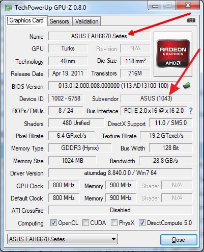 посмотрите название вашей видеокарты в GPU-Z посмотрите название вашей видеокарты в GPU-Z