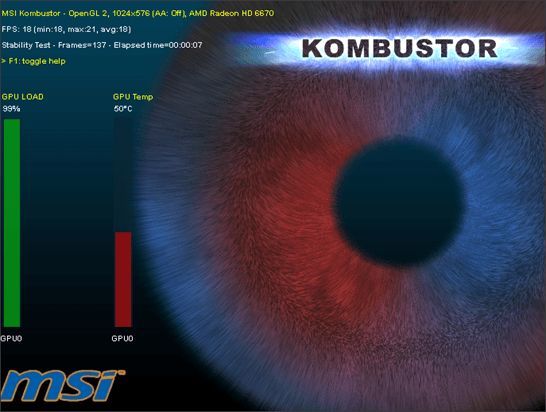 как протестировать видеокарту через MSI Kombustor