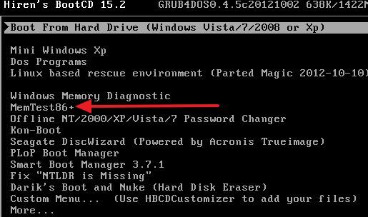 запуск программы Memtest86+ запуск программы Memtest86+