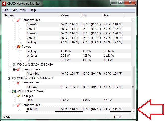 программа HWMonitor программа HWMonitor
