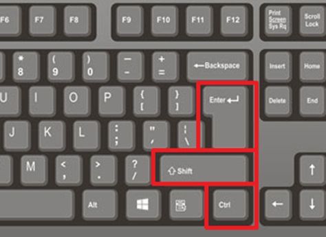 комбинация клавиш CTRL-SHIFT-ENTER