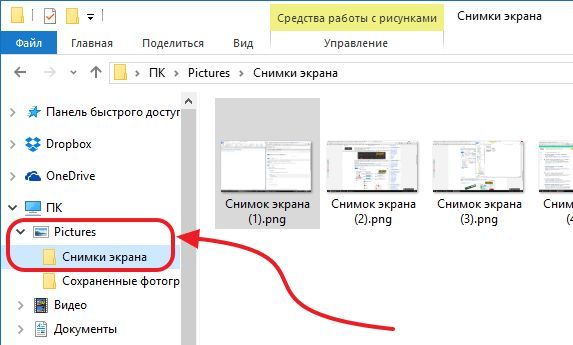 папка со скриншотами