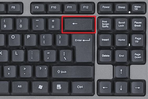 кнопка Backspace на клавиатуре кнопка Backspace на клавиатуре