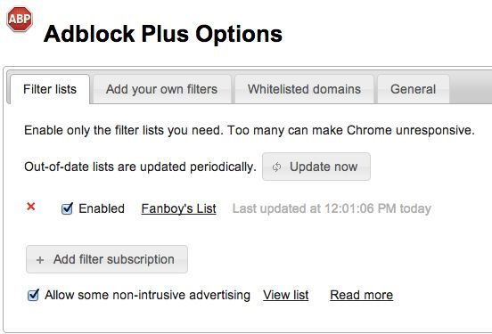 настройки Adblock Plus настройки Adblock Plus