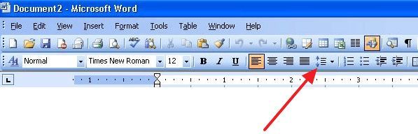 Кнопка Интервал в Word 2003 Кнопка Интервал в Word 2003