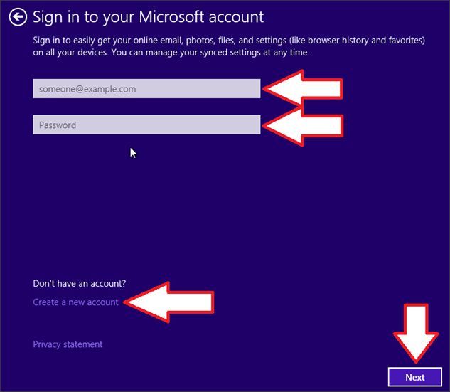 входим в свой аккаунт Microsoft входим в свой аккаунт Microsoft