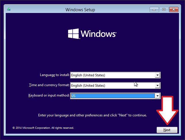 начало установки Windows 10 начало установки Windows 10