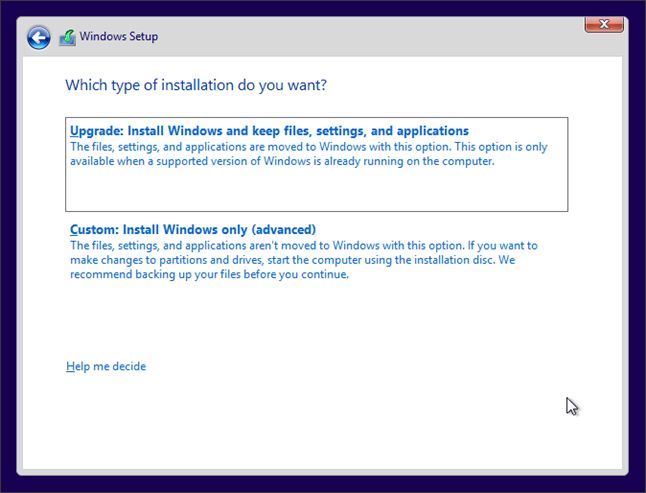выбор способа установки Windows 10 выбор способа установки Windows 10