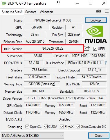 версия BIOS видеокарты версия BIOS видеокарты