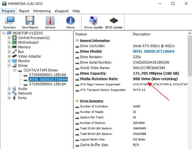 SSD диск в программе HWiNFO SSD диск в программе HWiNFO