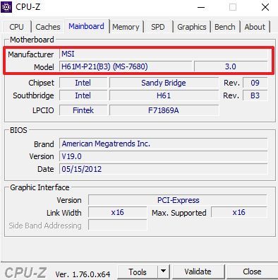 производитель материнской платы и ее модель в CPU-Z производитель материнской платы и ее модель в CPU-Z