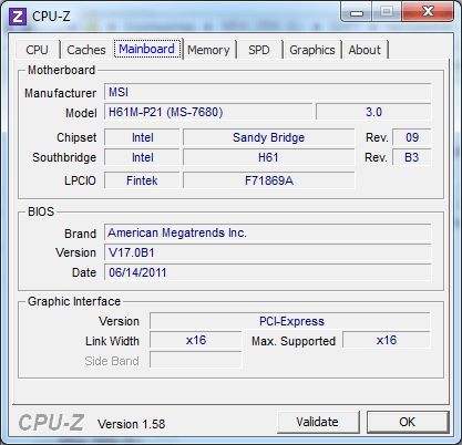 Как узнать модель материнской платы: программа CPU-Z