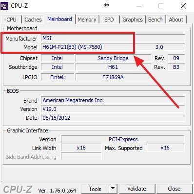название материнской платы в программе CPU-Z название материнской платы в программе CPU-Z