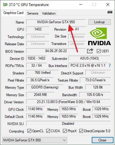 модель видеокарты в GPU-Z модель видеокарты в GPU-Z