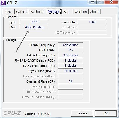 оперативная память в программе CPU-Z