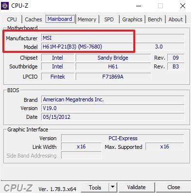 материнская плата в CPU-Z материнская плата в CPU-Z