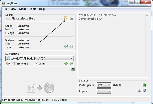 Запись образа Windows при помощи ImgBurn Запись образа Windows при помощи ImgBurn