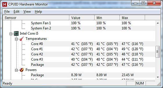 Компьютер выключается во время игры: программа hwmonitor