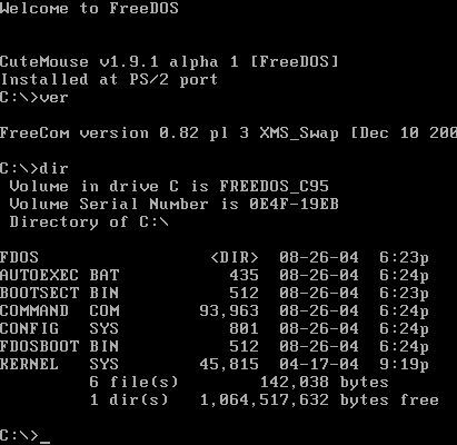 интерфейс Free DOS