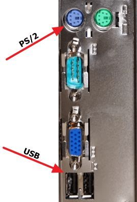 разъемы PS/2 и USB для подключения клавиатуры разъемы PS/2 и USB для подключения клавиатуры