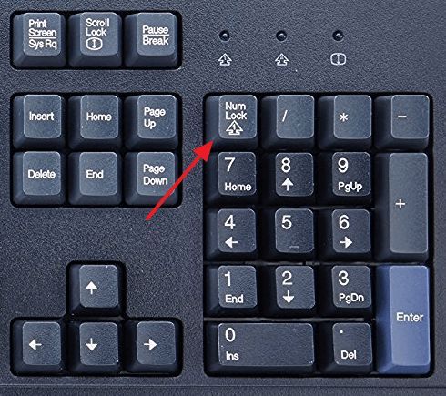 кнопка Num Lock на клавиатуре кнопка Num Lock на клавиатуре