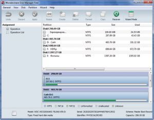 Программа для разбивки жесткого диска Wondershare Disk Manager Free