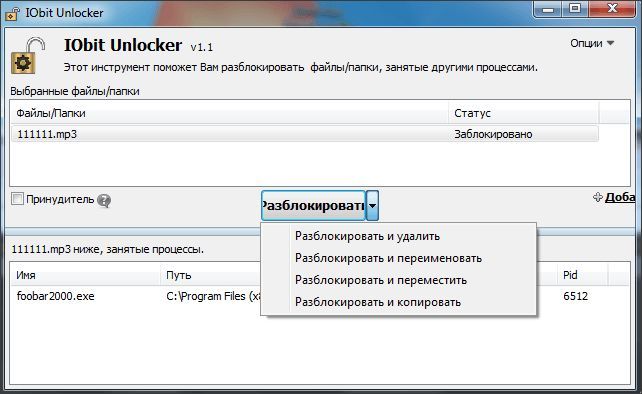 удаление не удаляемых файлов через IObit Unlocker удаление не удаляемых файлов через IObit Unlocker