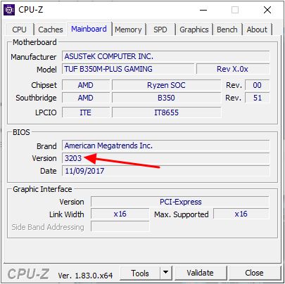 версия BIOS в CPU-Z версия BIOS в CPU-Z