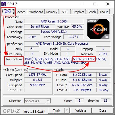 набор инструкций в cpu-z набор инструкций в cpu-z