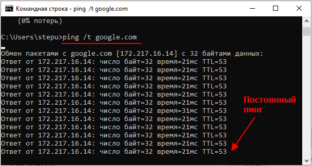 постоянный ping постоянный ping