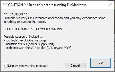предупреждение Furmark предупреждение Furmark
