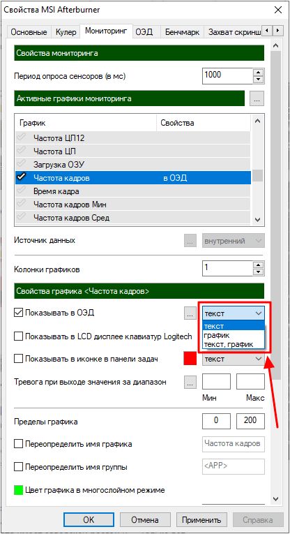 выбор режима графика выбор режима графика