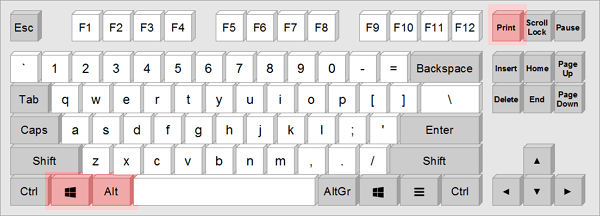 комбинация Win-Alt-PrintScreen комбинация Win-Alt-PrintScreen