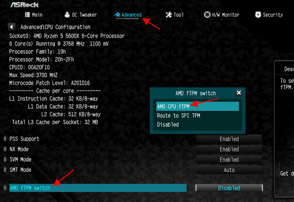включение tpm на asrock для amd включение tpm на asrock для amd