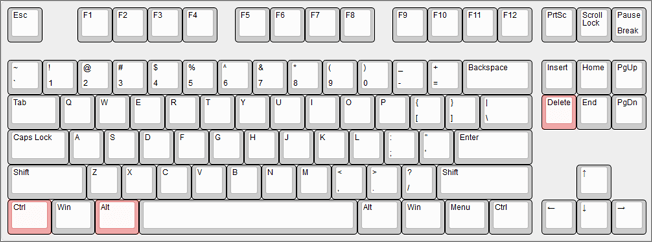 комбинация клавиш CTRL-ALT-DELETE комбинация клавиш CTRL-ALT-DELETE