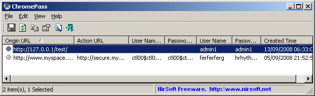 программа ChromePass от Nirsoft