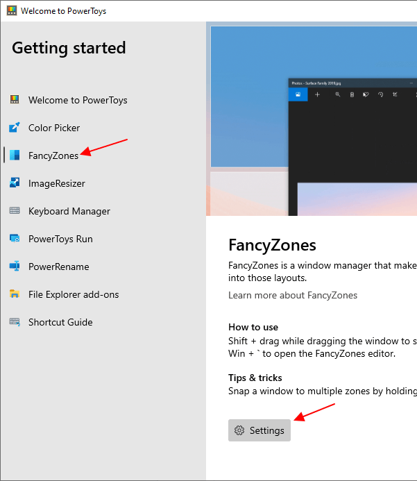 FancyZone - Settings FancyZone - Settings
