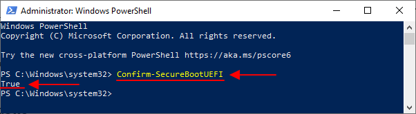 состояние Безопасной загрузки в PowerShell состояние Безопасной загрузки в PowerShell