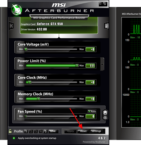 сброс настроек MSI Afterburner сброс настроек MSI Afterburner