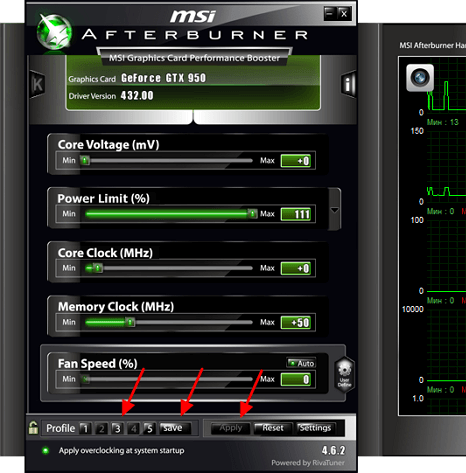 сохранение профилей MSI Afterburner сохранение профилей MSI Afterburner